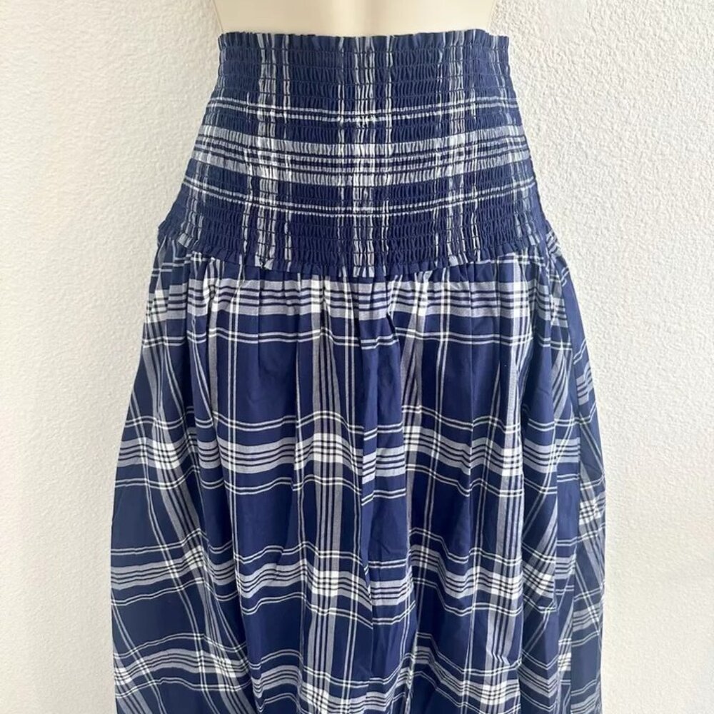 Hill House Blue and White Plaid Midi Skirt - Picture 4 of 8